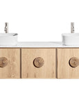 ISSY Adorn Above Counter / Semi Inset Wall Hung vanity with drawers Petite Handles 1500 - Zuster Furniture