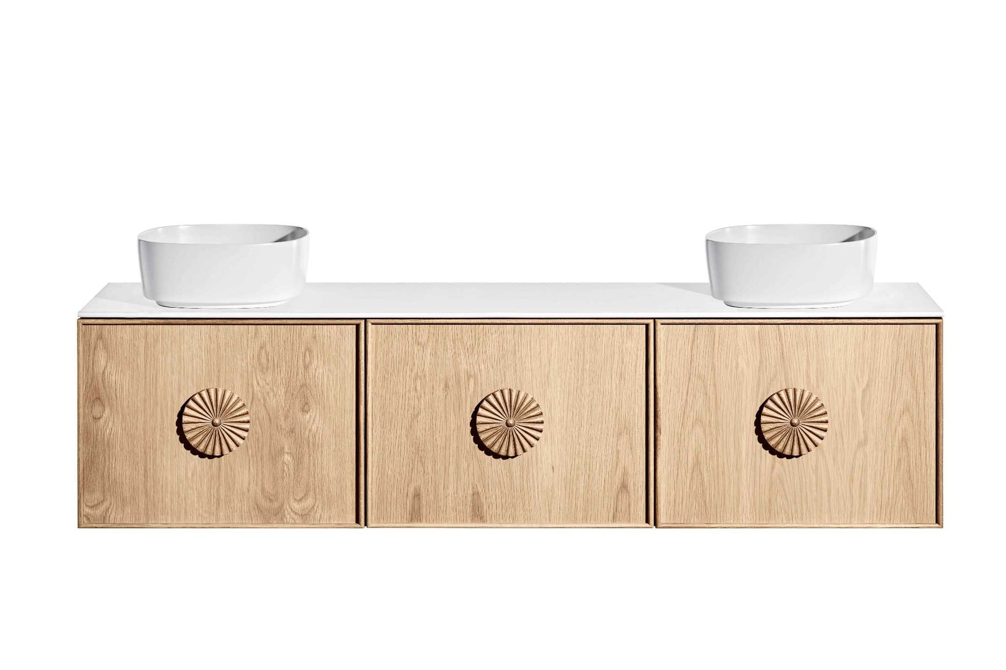 ISSY Adorn Above Counter / Semi Inset Wall Hung vanity with doors Petite Handles 1800 - Zuster Furniture