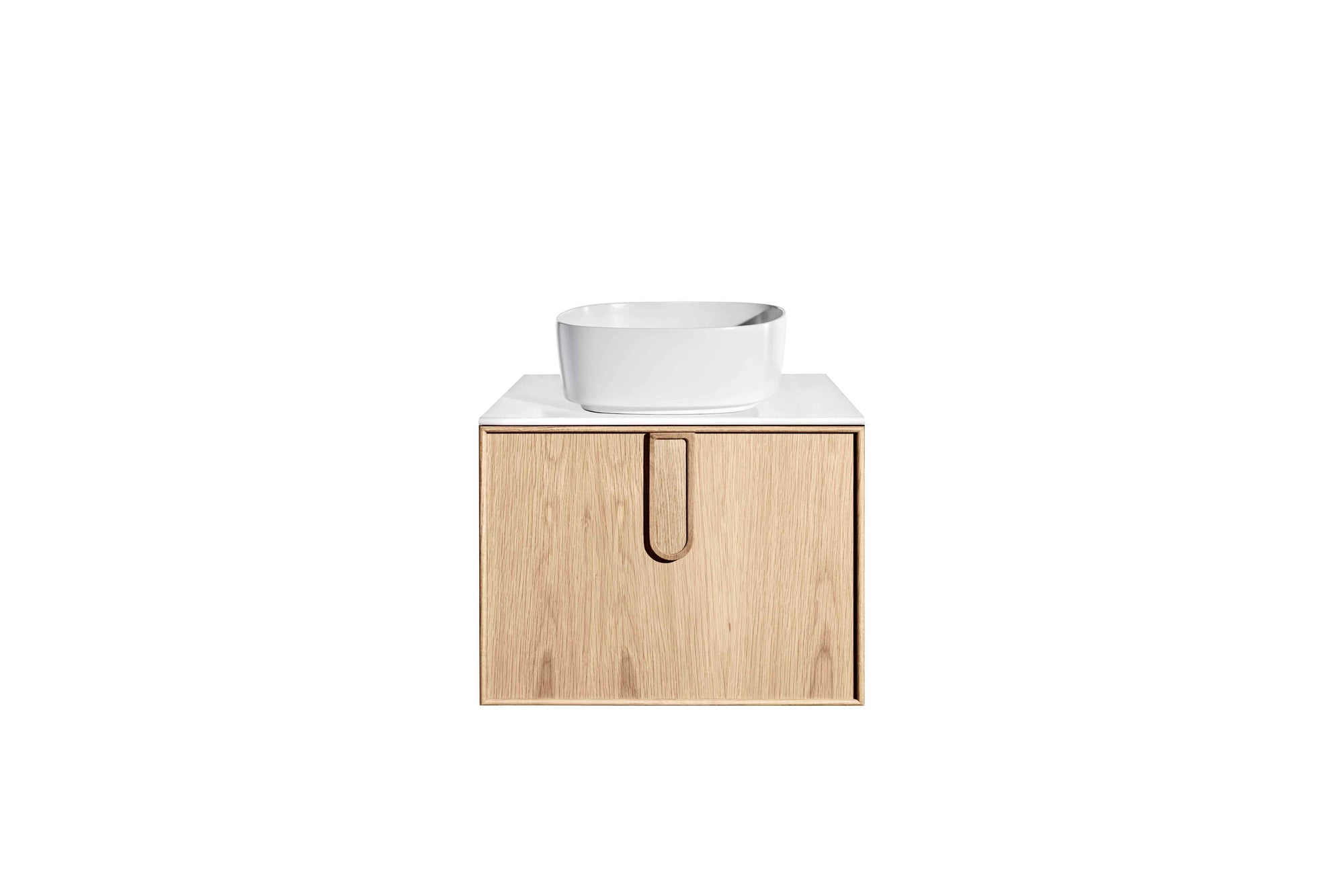 ISSY Adorn Above Counter / Semi Inset Wall Hung vanity with doors Petite Handles 600 - Zuster Furniture