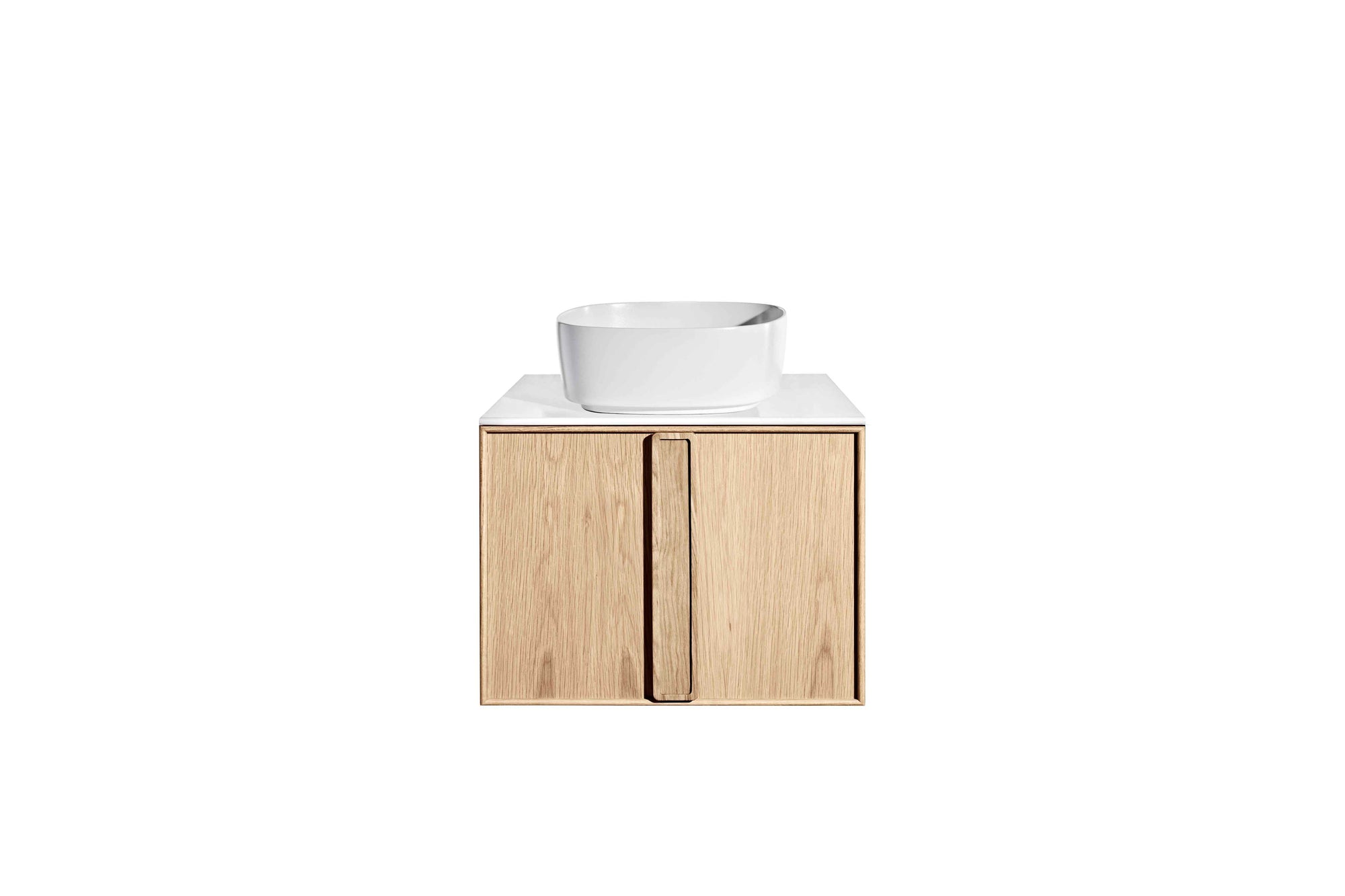ISSY Adorn Above Counter / Semi Inset Wall Hung vanity with doors Grande Handles 600 - Zuster Furniture