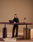 Artistry Sit Stand Leather Desk