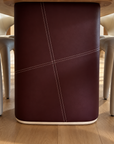 Clover Dining Table with Leather Base Stitch base