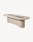 Embellish Oval Dining Table with Marble inlay - Zuster Furniture