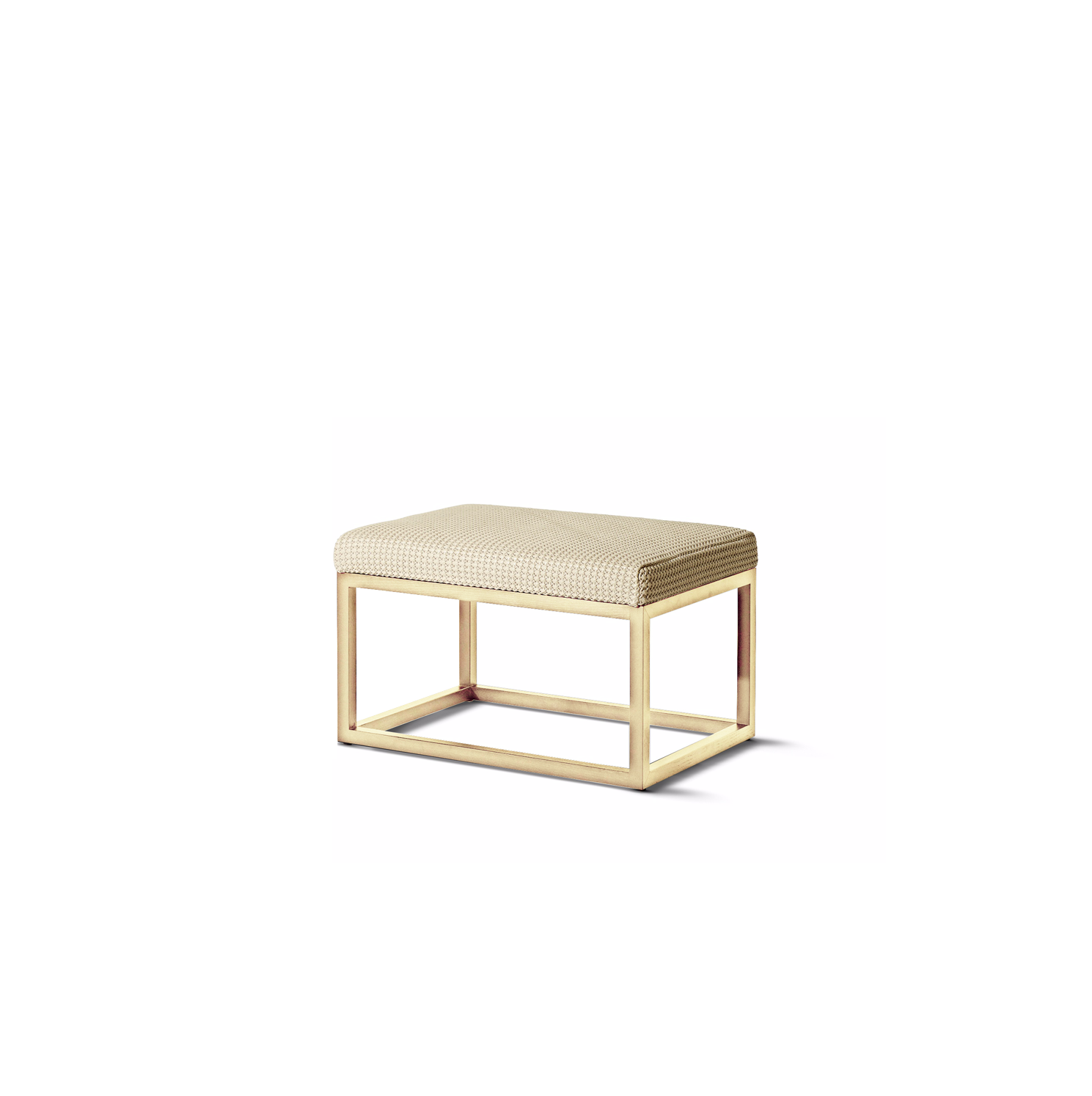 Echo Ottoman - Blonde & Beige Woven Fabric