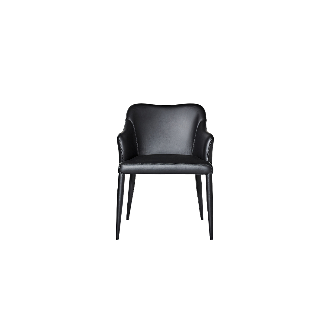 Embellish Dining Chair, Black Leather