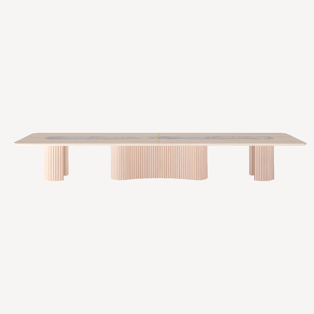 Embellish Grande Dining Table With Marble Inlay