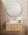 Adorn Above Counter / Semi Inset Wall Hung vanity with drawers Grande Handles 1000 - Zuster Furniture