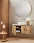ISSY Adorn Above Counter / Semi Inset Wall Hung vanity with doors Petite Handles 1000 - Zuster Furniture