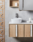 ISSY Adorn Above Counter / Semi Inset Wall Hung vanity with doors Grande Handles 1500 - Zuster Furniture