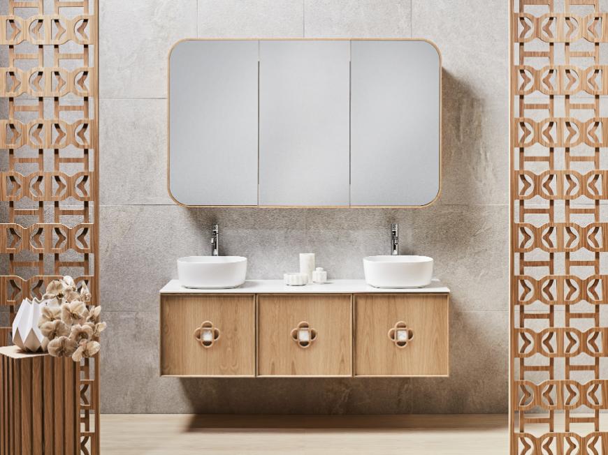 ISSY Adorn Above Counter / Semi Inset Wall Hung vanity with doors Petite Handles 1800 - Zuster Furniture