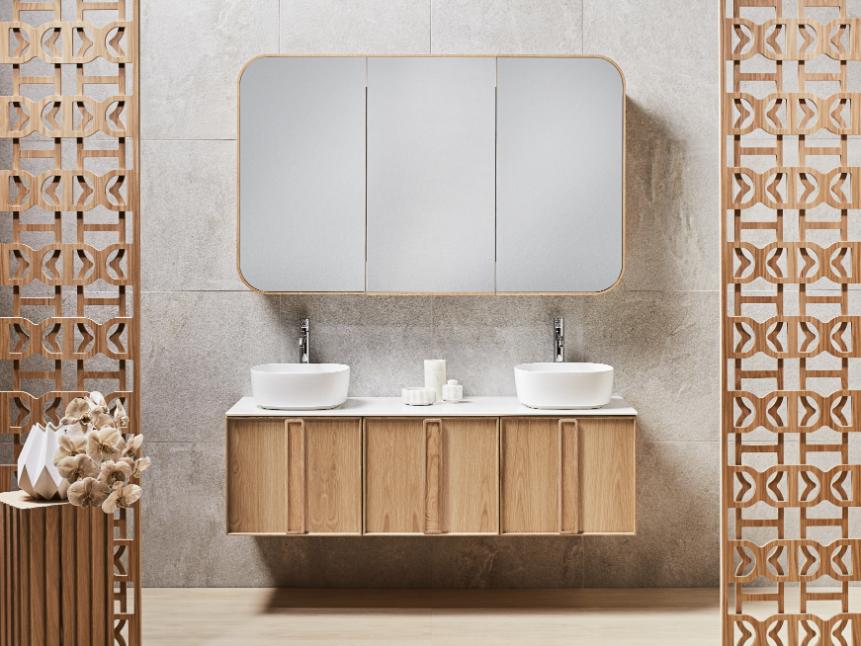 ISSY Adorn Above Counter / Semi Inset Wall Hung vanity with doors Grande Handles 1800 - Zuster Furniture
