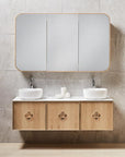 ISSY Adorn Above Counter / Semi Inset Wall Hung vanity with drawers Petite Handles 1500 - Zuster Furniture