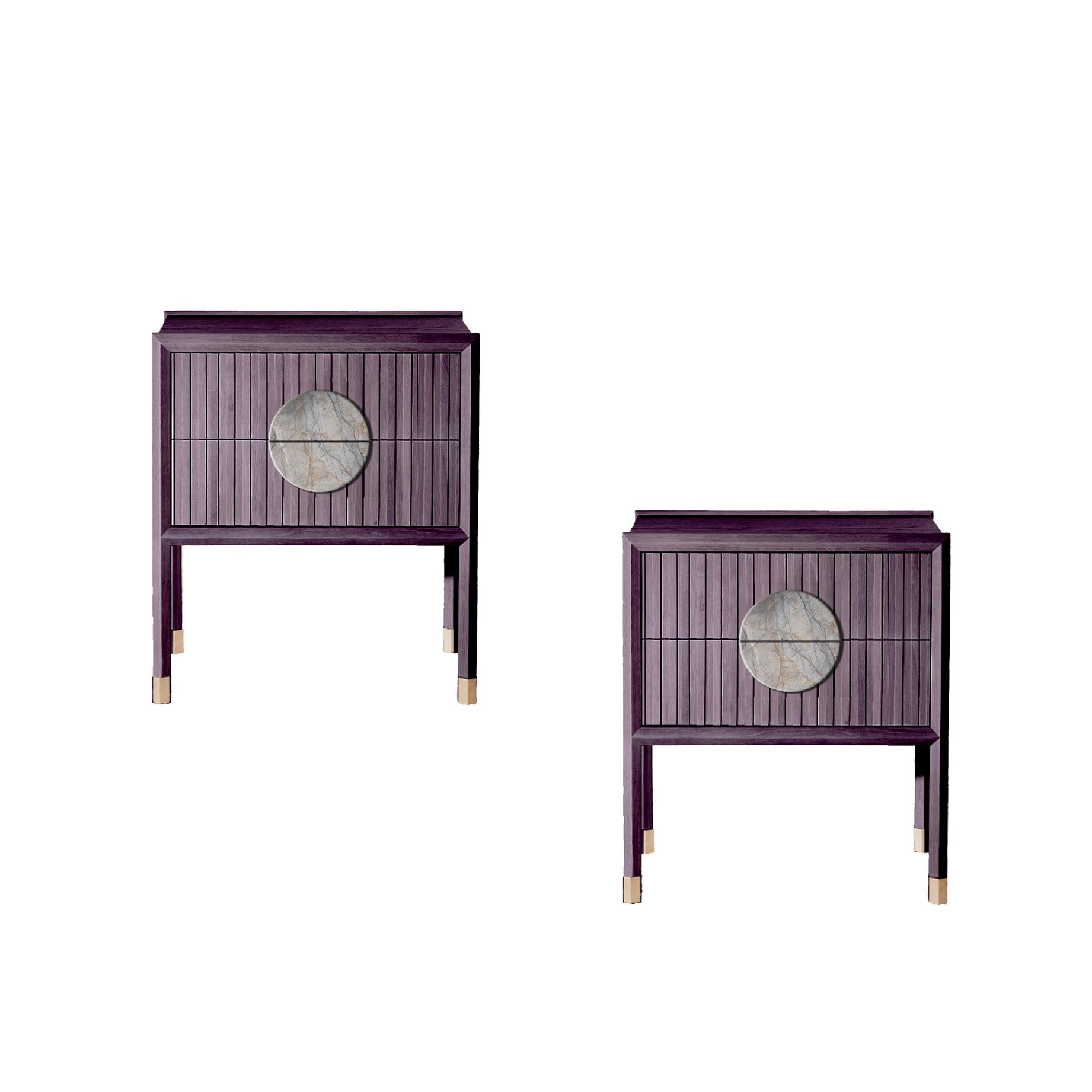 Halo Bedsides, Set of Two - Slate &amp; Essential Grey - Zuster Furniture