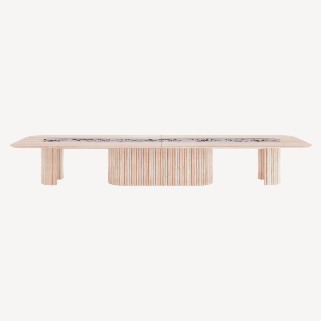 Jewel Grande Dining Table With Marble Inlay - Zuster Furniture