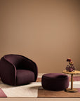 Jewel Upholstered Ottoman- Fabric