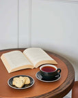 Heritage Cafe Table with leather top