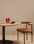 Ribbon Frill Cafe Table- 1200 wide Blonde Oak - Zuster Furniture