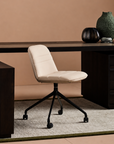 Traverse Ribbed Desk Chair with Castors - Faux Leather