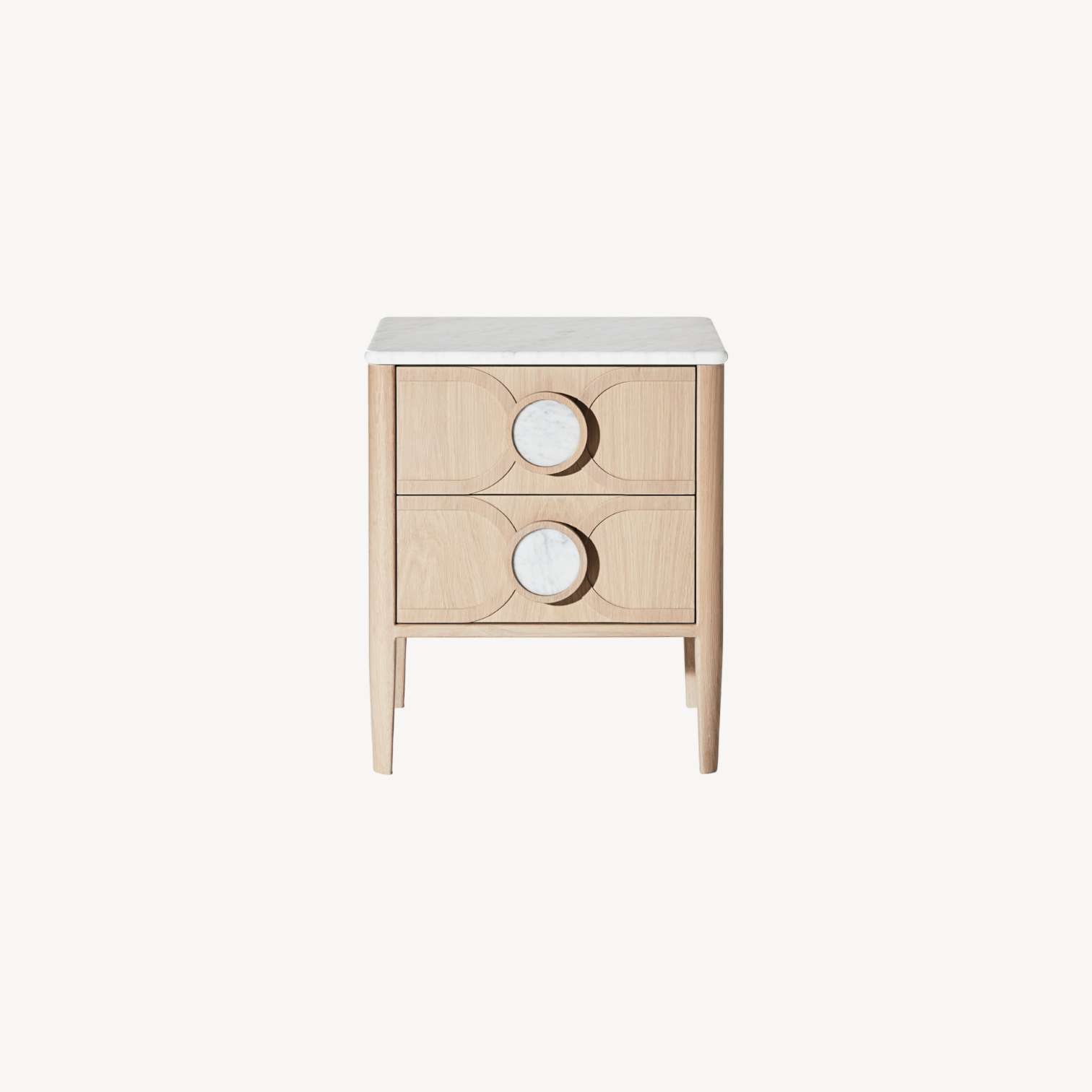 Victoria 2 Drawer Marble Bedside Table - Zuster Furniture