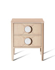 Victoria 2 Drawer Bedside Table - Blonde & Carrara
