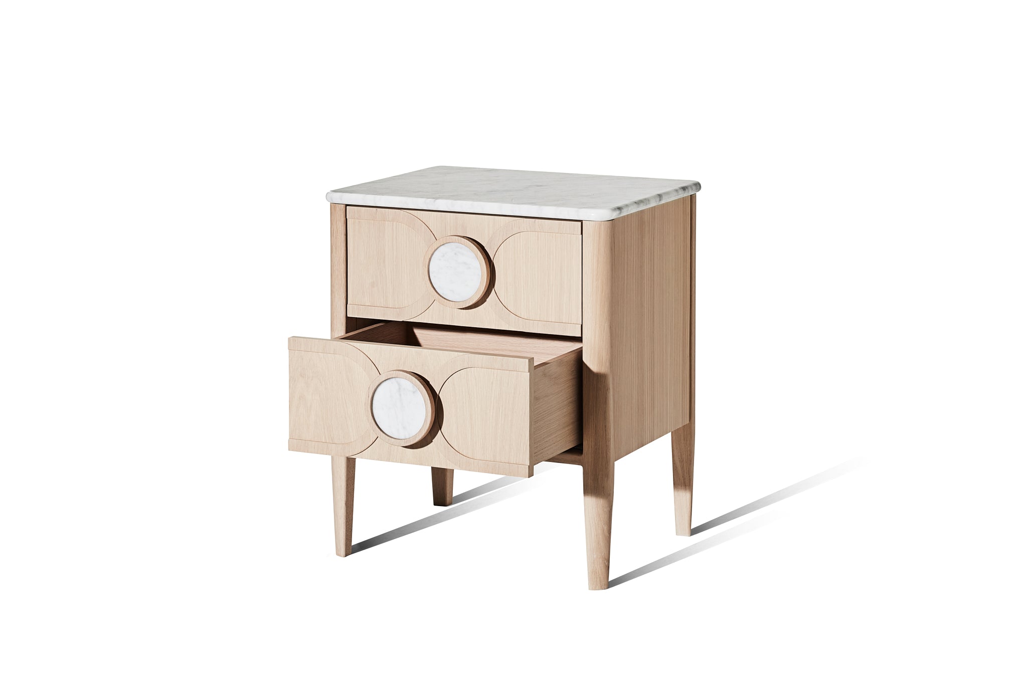 Victoria 2 Drawer Marble Bedside Table Zuster Furniture