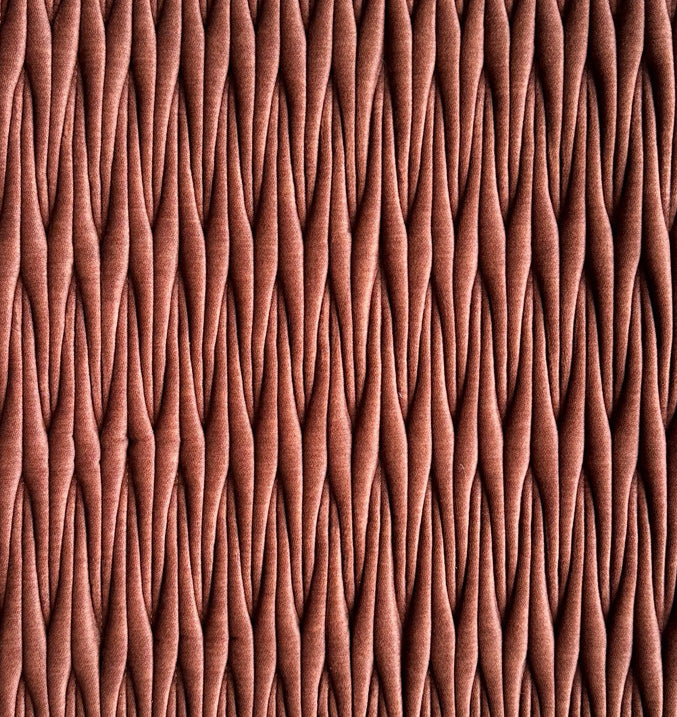 Rust Suede Cloth - Ribbon Stitch - Zuster Furniture