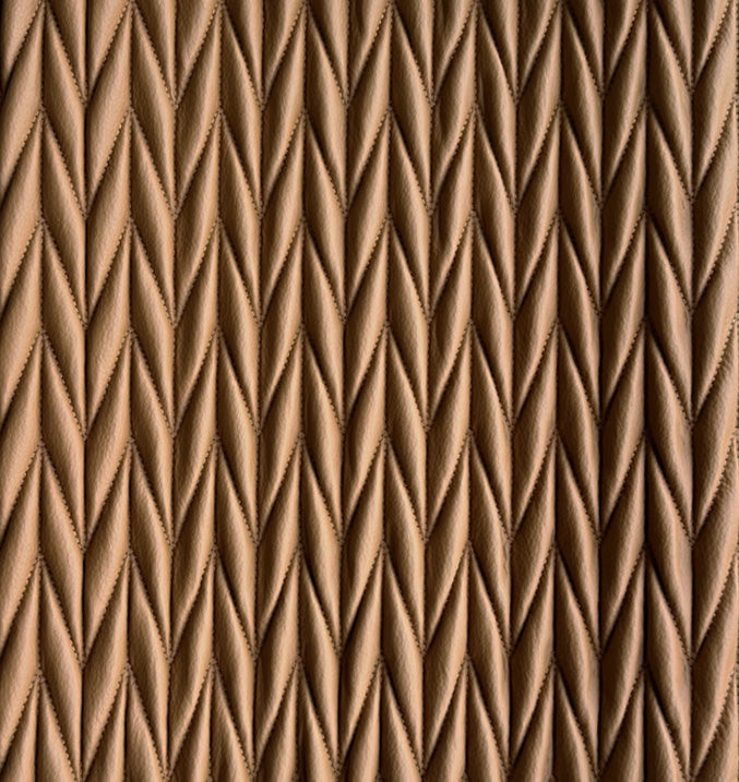 Chestnut Faux Leather Ribbon Stitch - Zuster Furniture