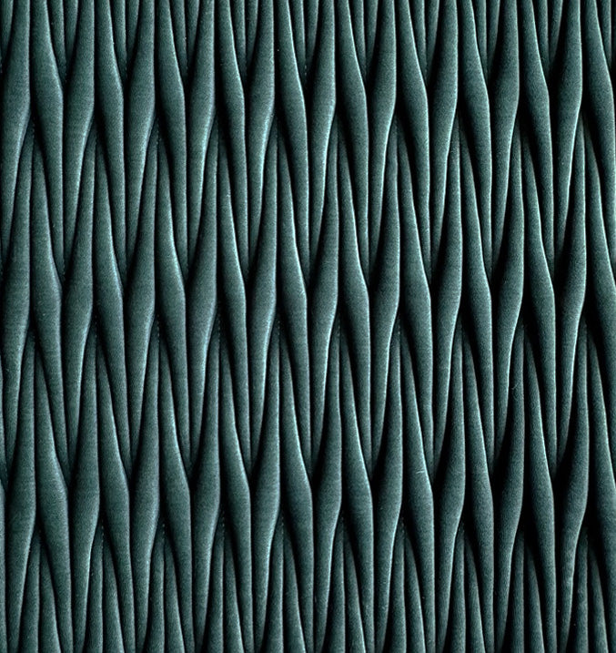 Emerald Suede Cloth Ribbon Stitch - Zuster Furniture