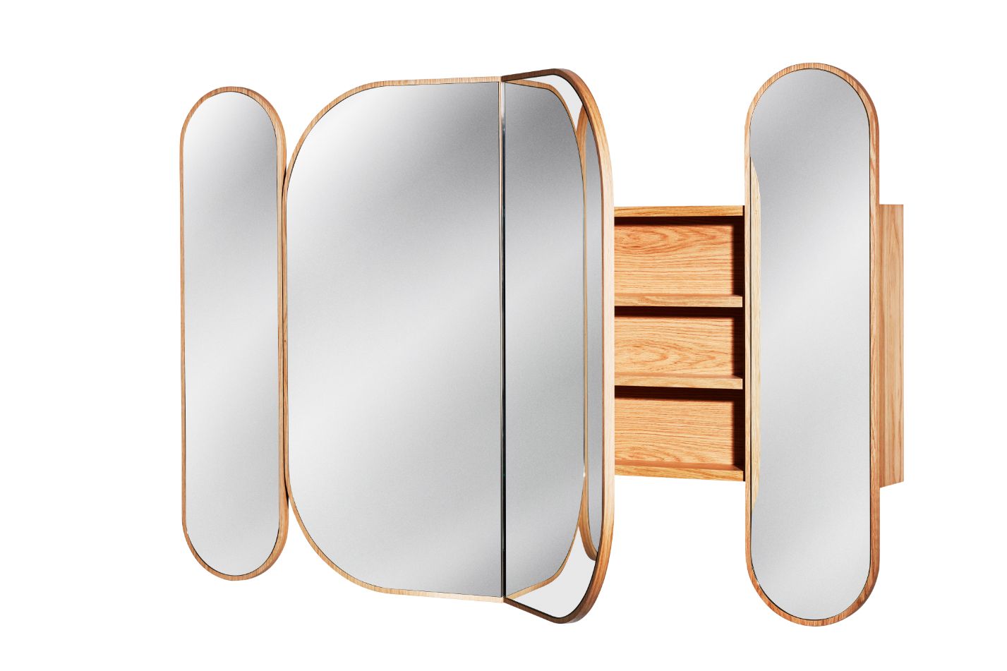 ISSY Blossom Triple Mirror with Shaving Cabinet - Zuster Furniture