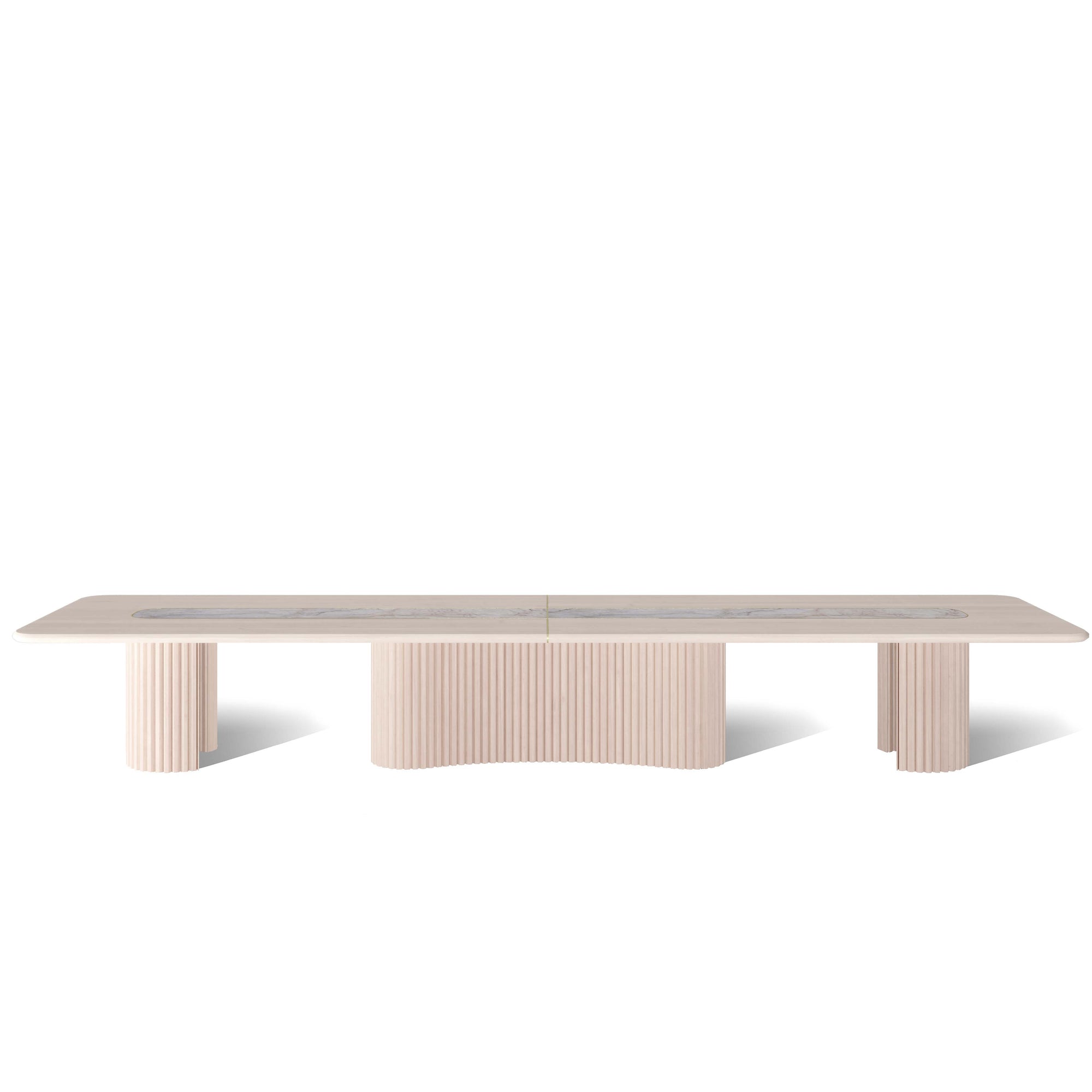 Embellish Grande Dining Table With Marble Inlay - Zuster Furniture