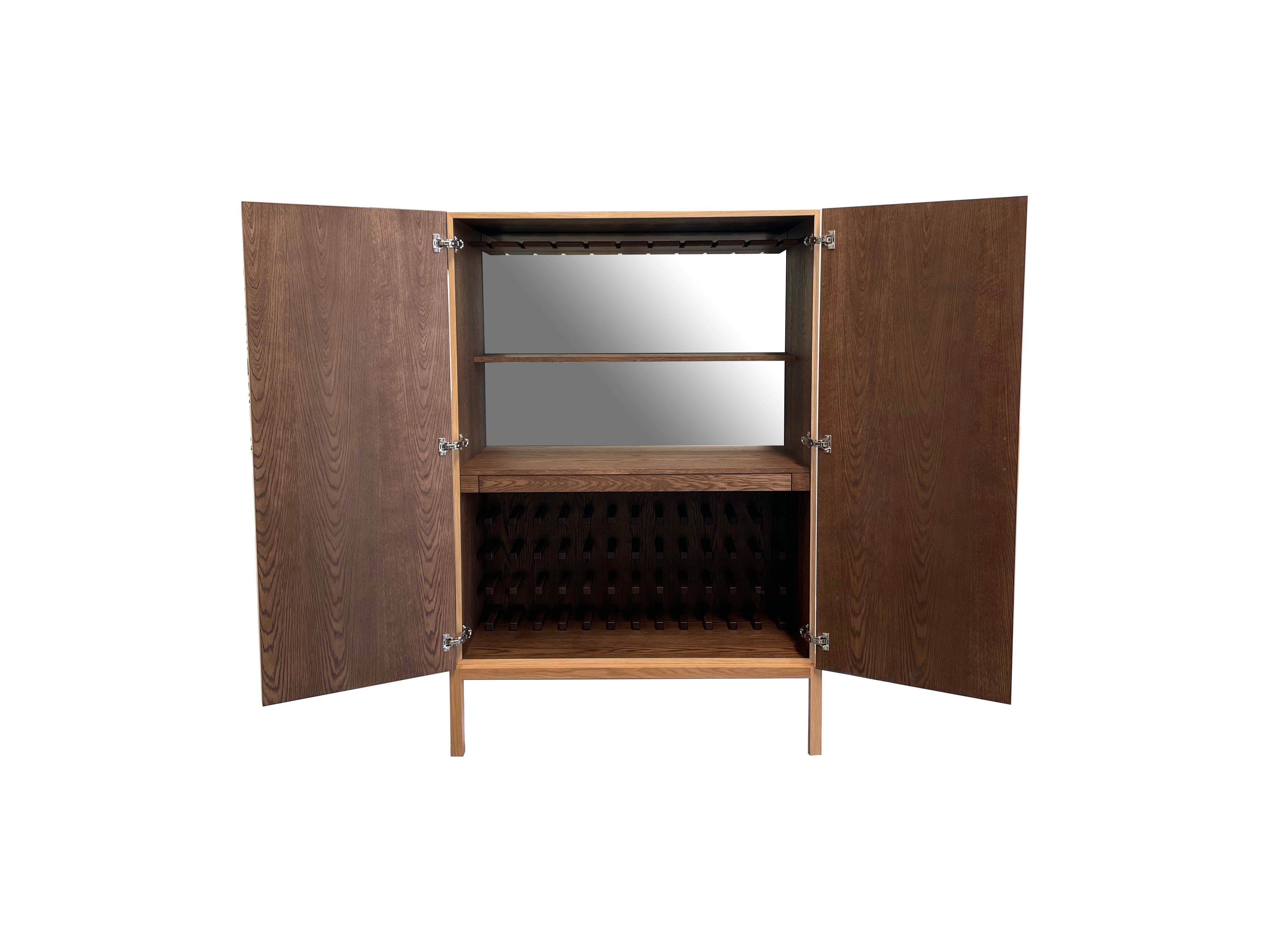 Embellish Cocktail Cabinet - American Oak & Palomino Marble - Zuster Furniture