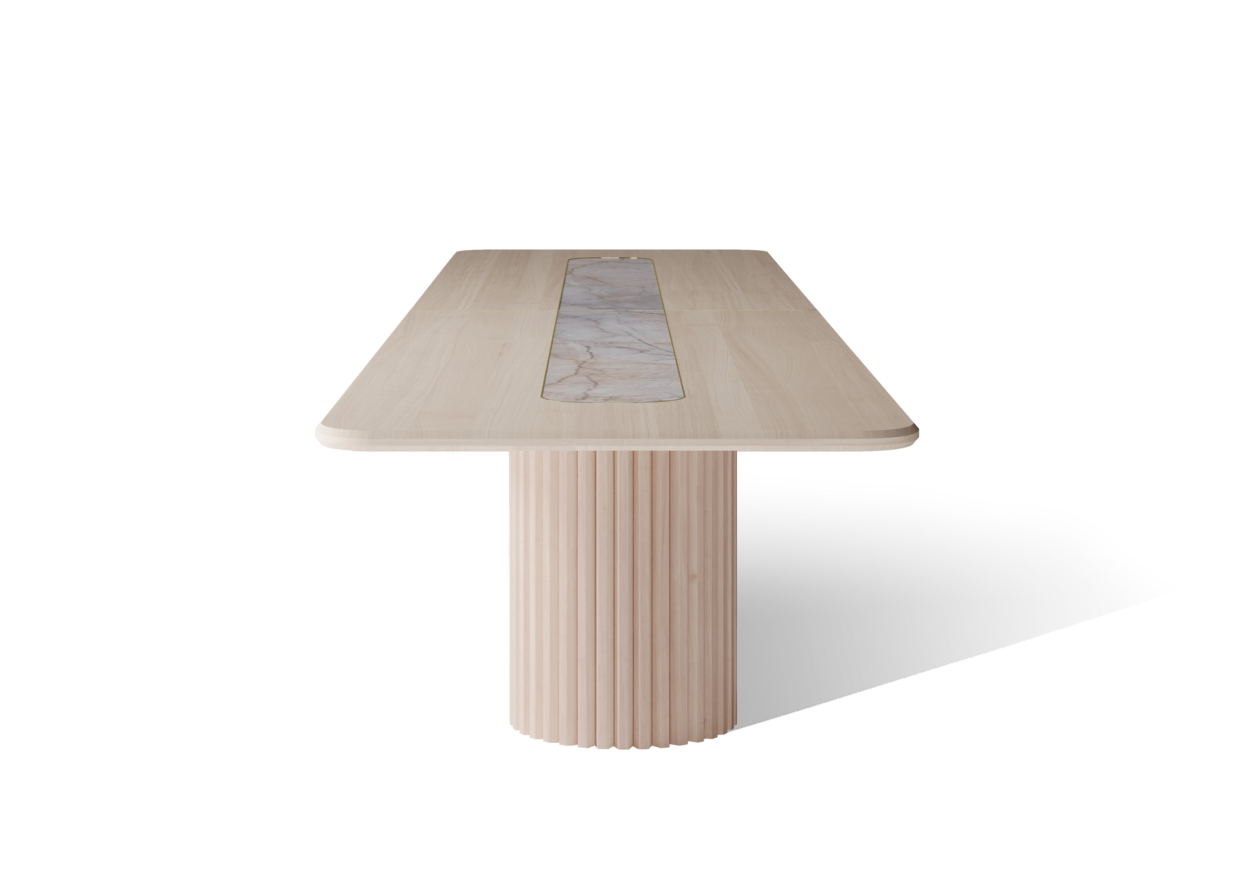 Embellish Grande Dining Table With Marble Inlay - Zuster Furniture