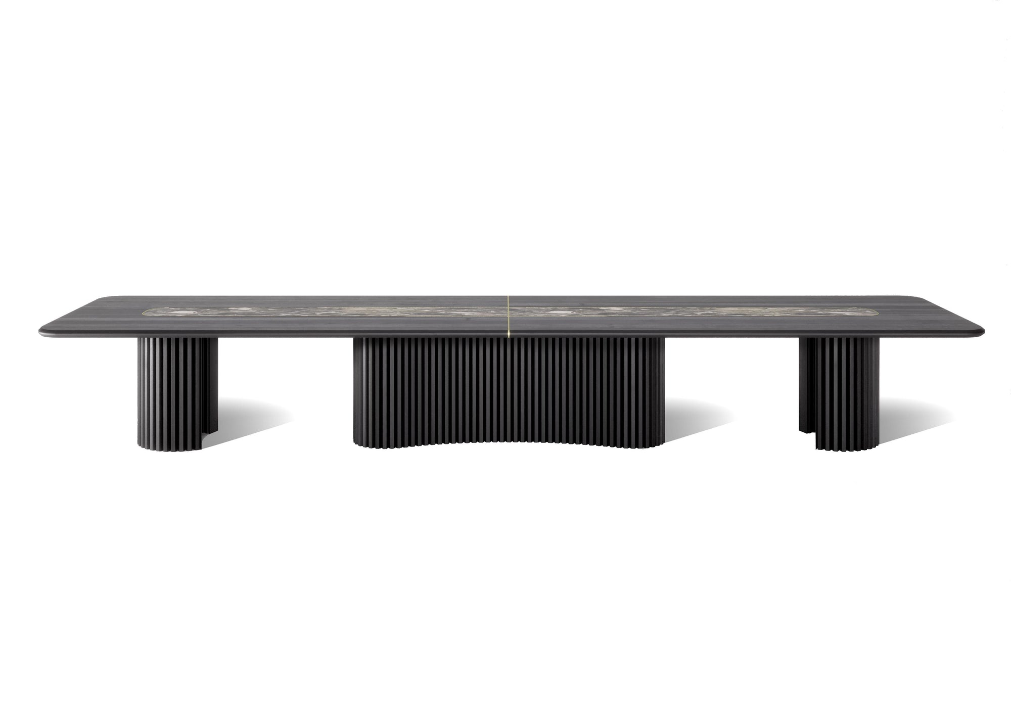 Embellish Grande Dining Table With Marble Inlay - Zuster Furniture