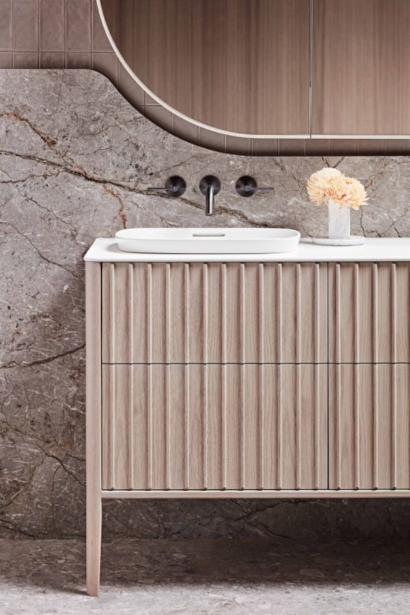 ISSY Cloud II Semi Inset Vanity with Legs and Drawers - Zuster Furniture