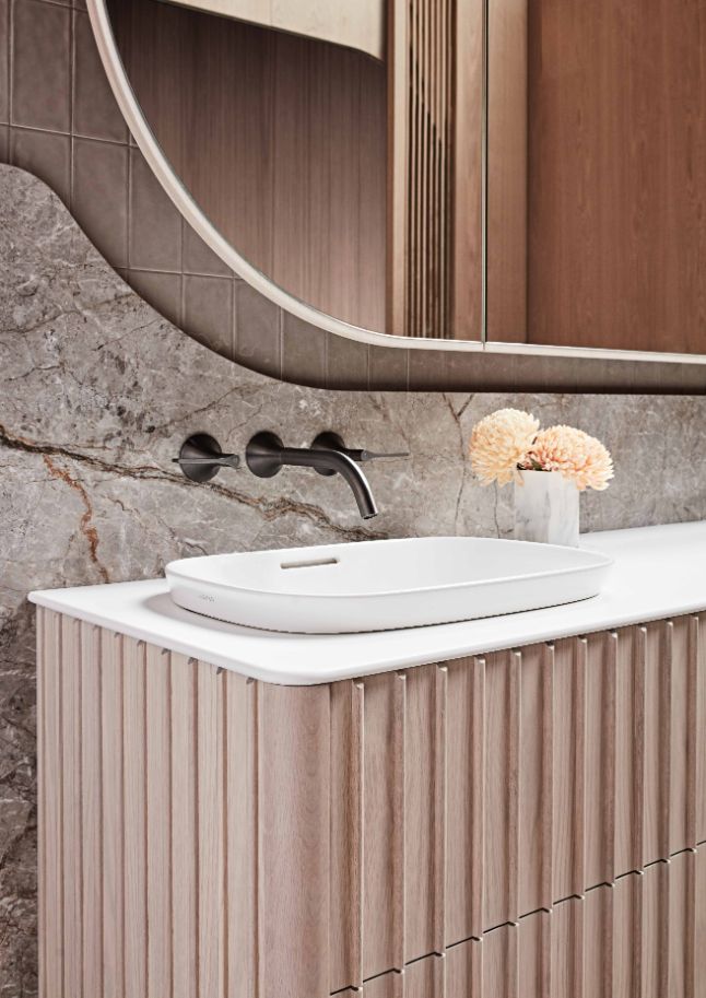 ISSY Cloud II Semi Inset Vanity with Legs and Drawers - Zuster Furniture