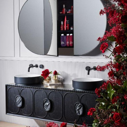 ISSY Halo Triple Mirror with Shaving Cabinet - Zuster Furniture