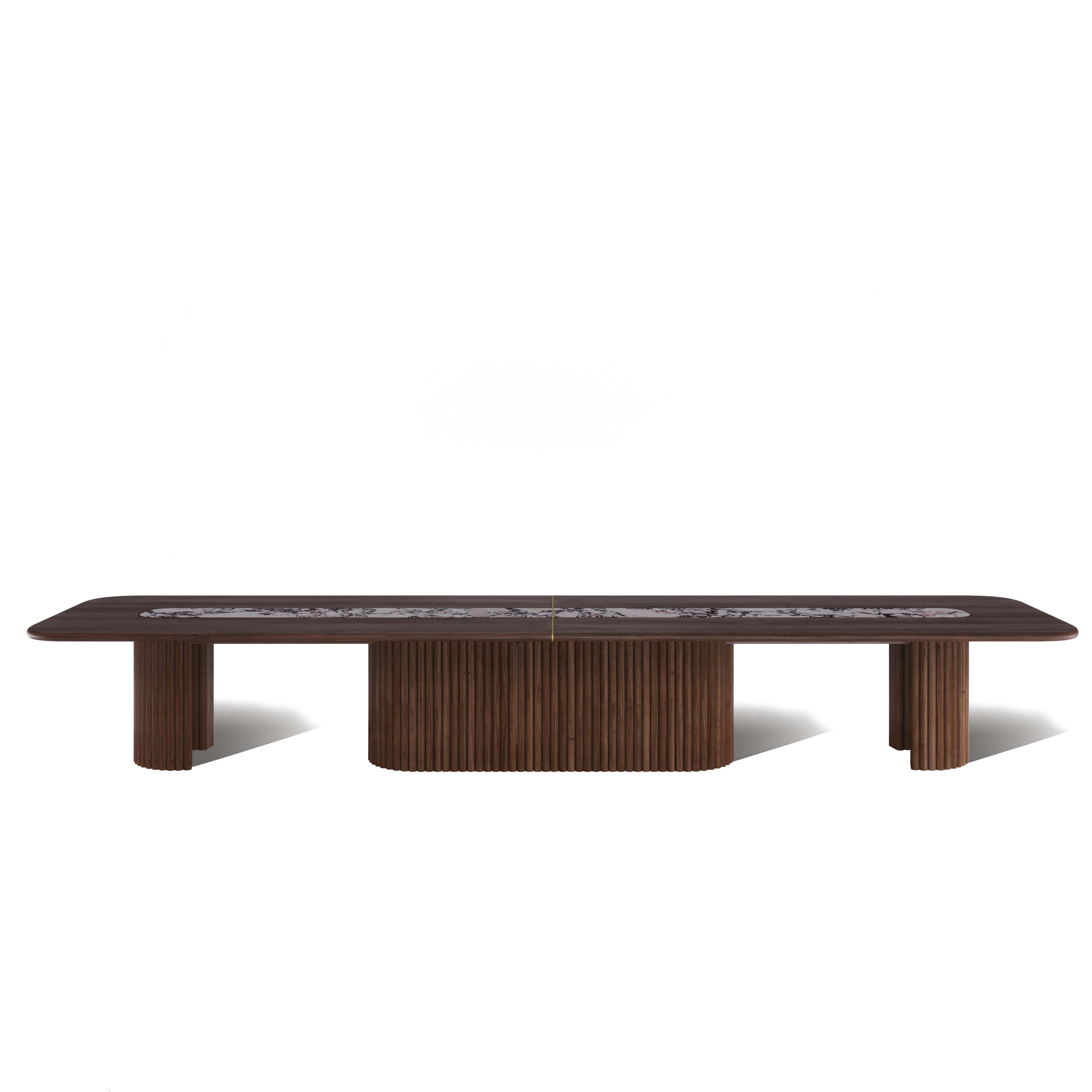 Jewel Grande Dining Table With Marble Inlay - Zuster Furniture