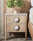 Victoria 2 Drawer Marble Bedside Table - Zuster Furniture