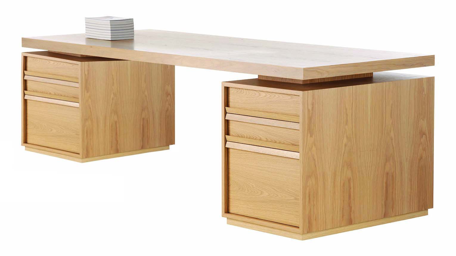 Hero Desk With File Drawers - Zuster Furniture