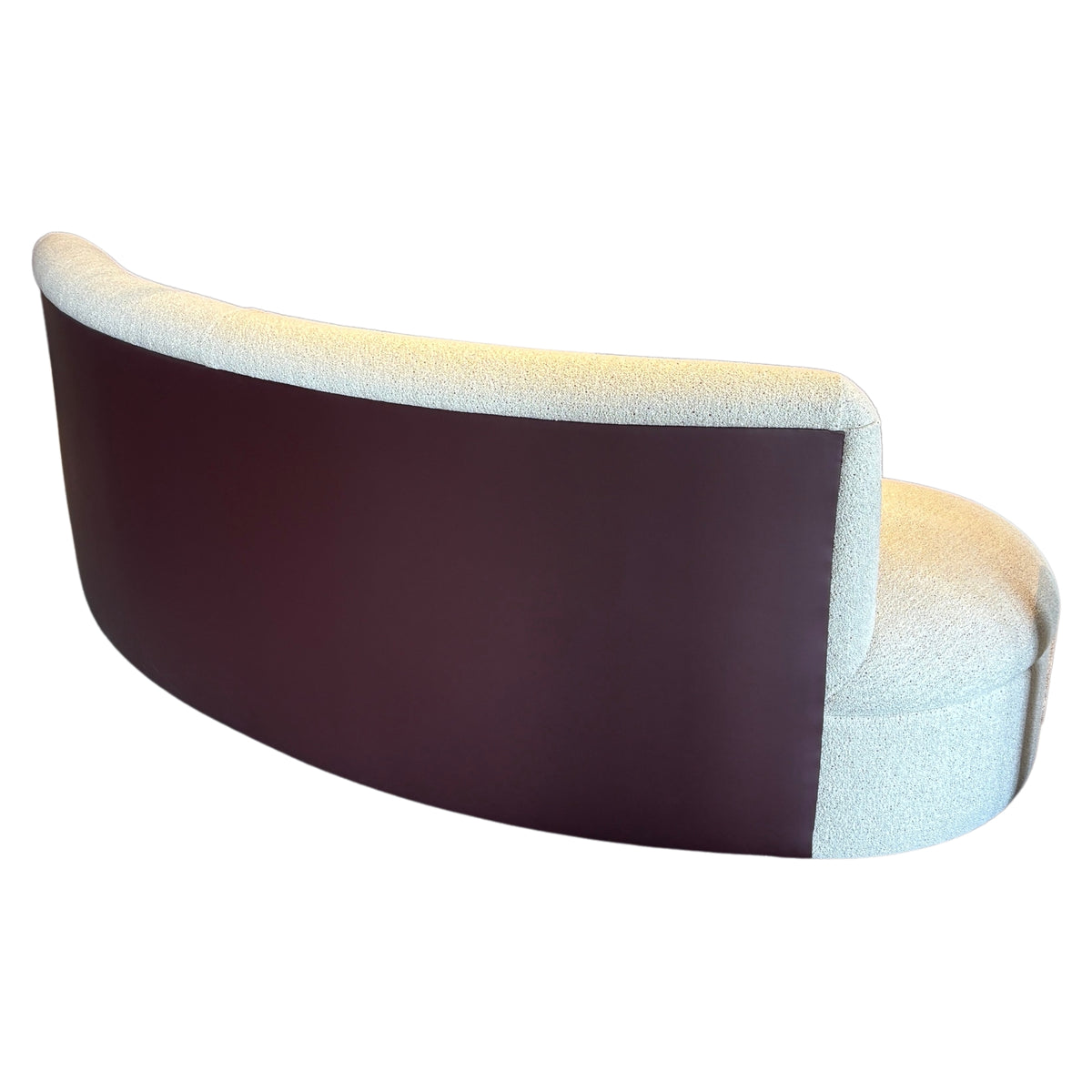Cloud Sofa in Sunkissed Weave Malt with Burgundy Faux Leather back