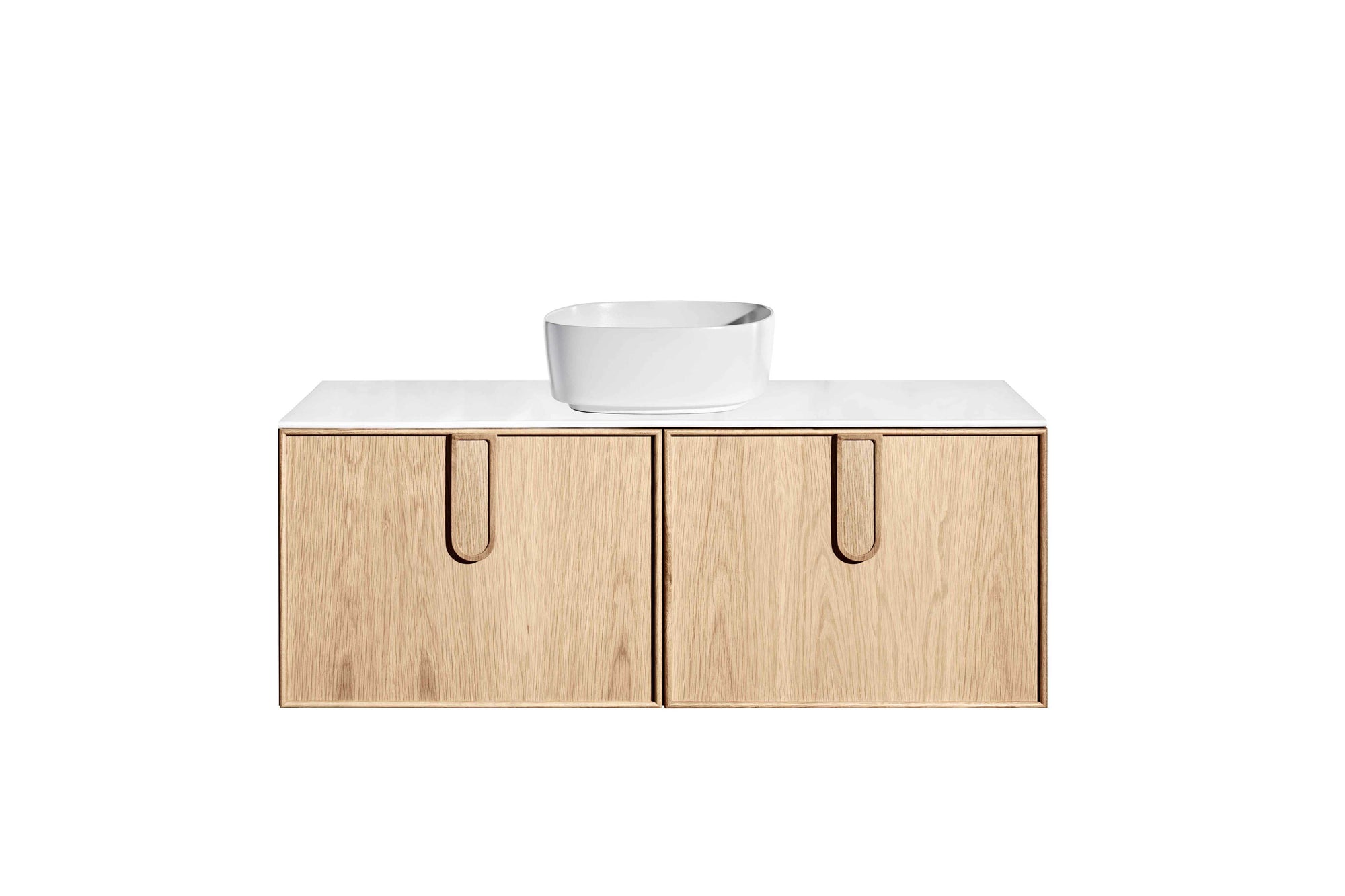 ISSY Adorn Above Counter / Semi Inset Wall Hung vanity with doors Petite Handles 1200 - Zuster Furniture