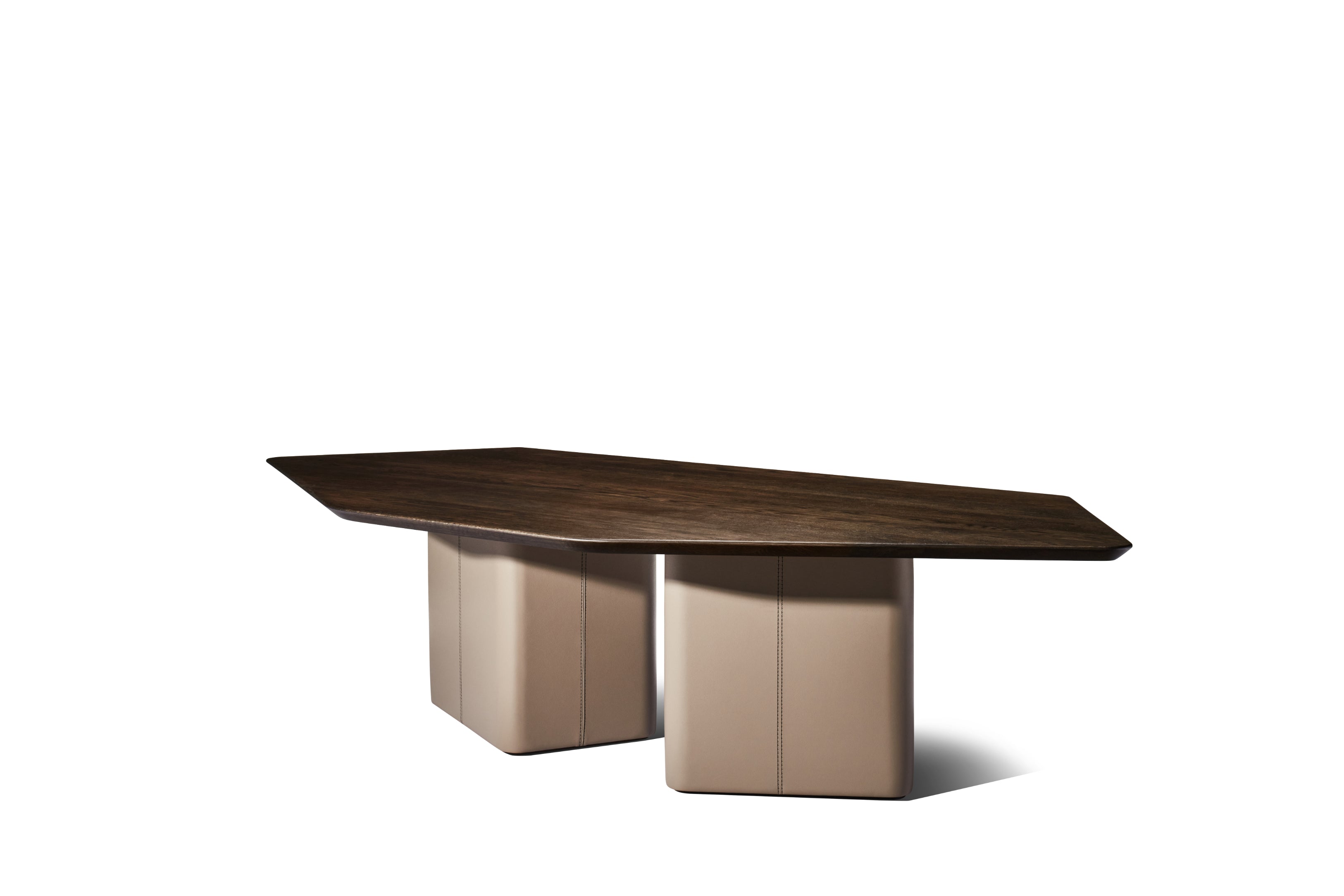 Artisan Dining Table - Coal &amp; Almond Faux Leather - Zuster Furniture