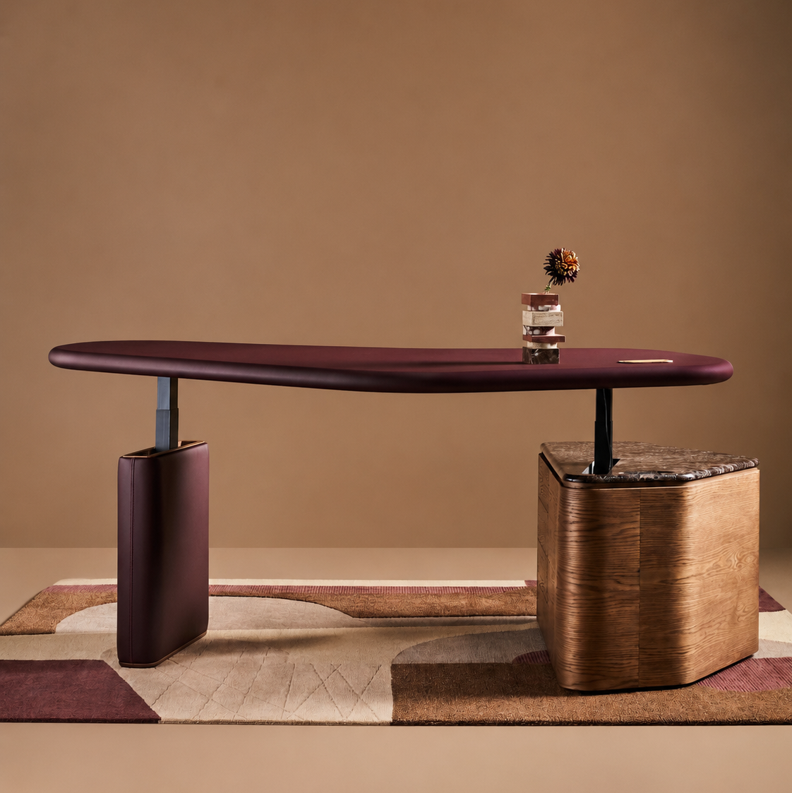 Artistry Sit Stand Leather Desk