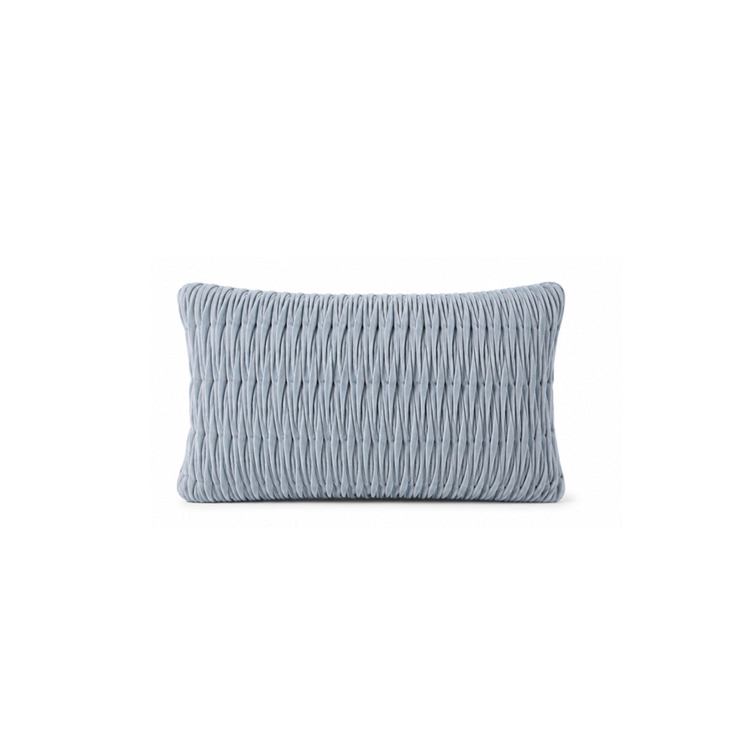 Cushion | Velvet Blue Ostrich Ribbon Stitch 500 x 300