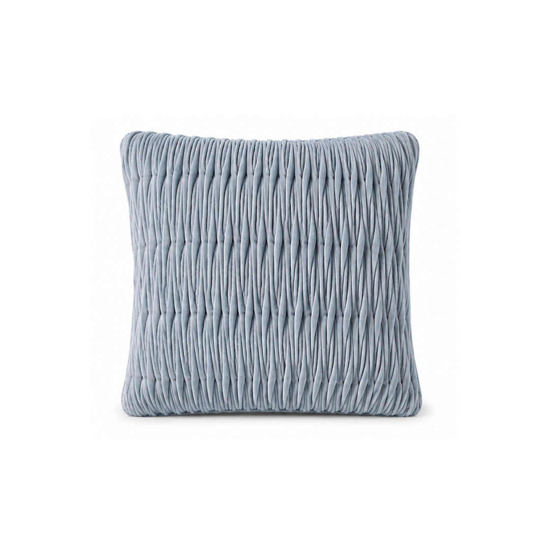 Cushion | Velvet Blue Ostrich Ribbon Stitch 500 x 500
