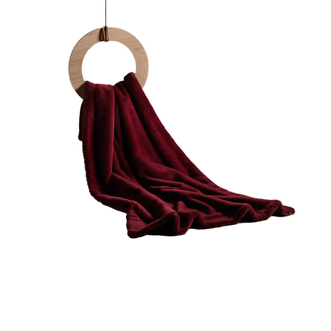 Fur Throw | Faux Fur Burgundy - King Size
