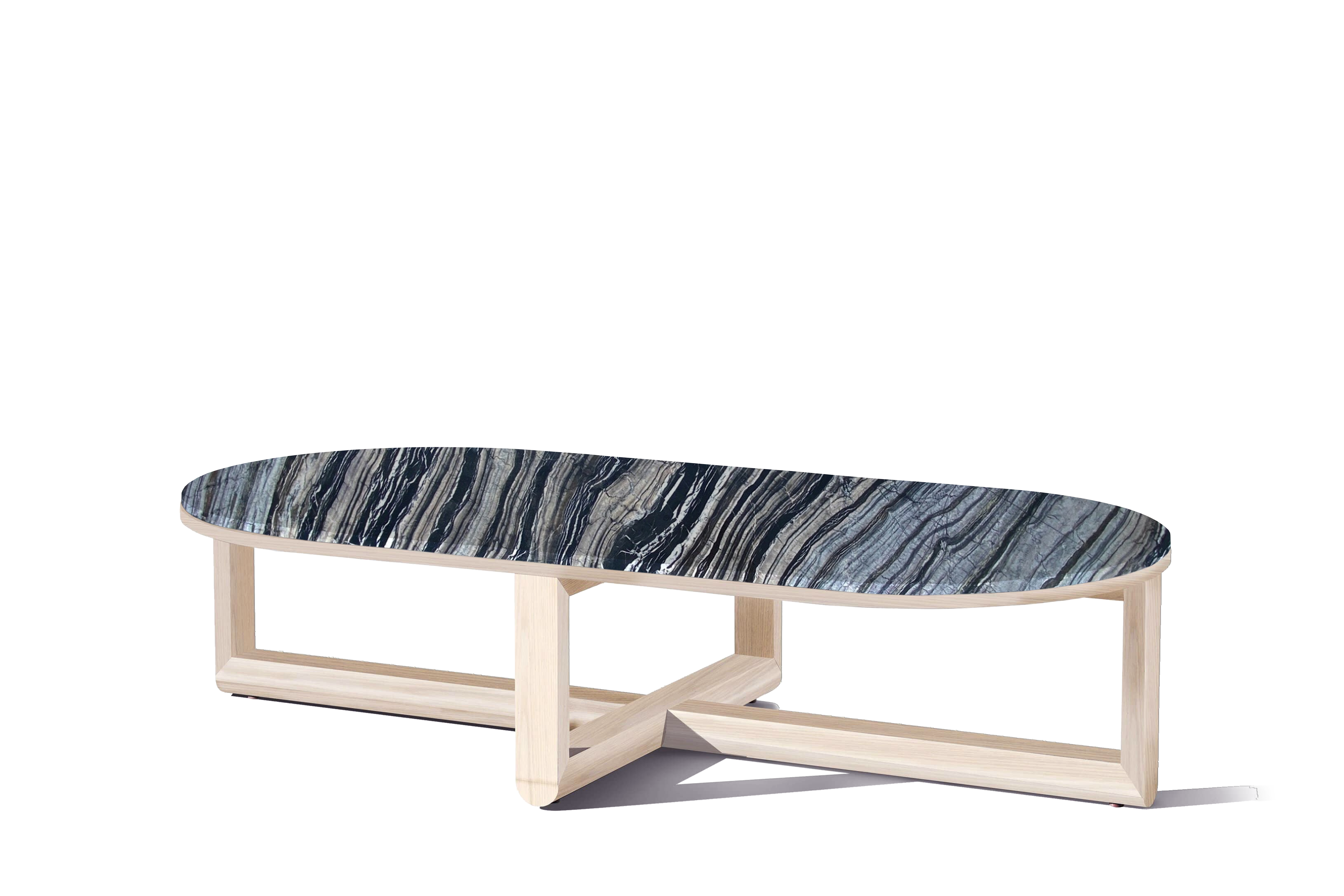 Cloud Oval Coffee Table - Blonde & Silverwave - Zuster Furniture