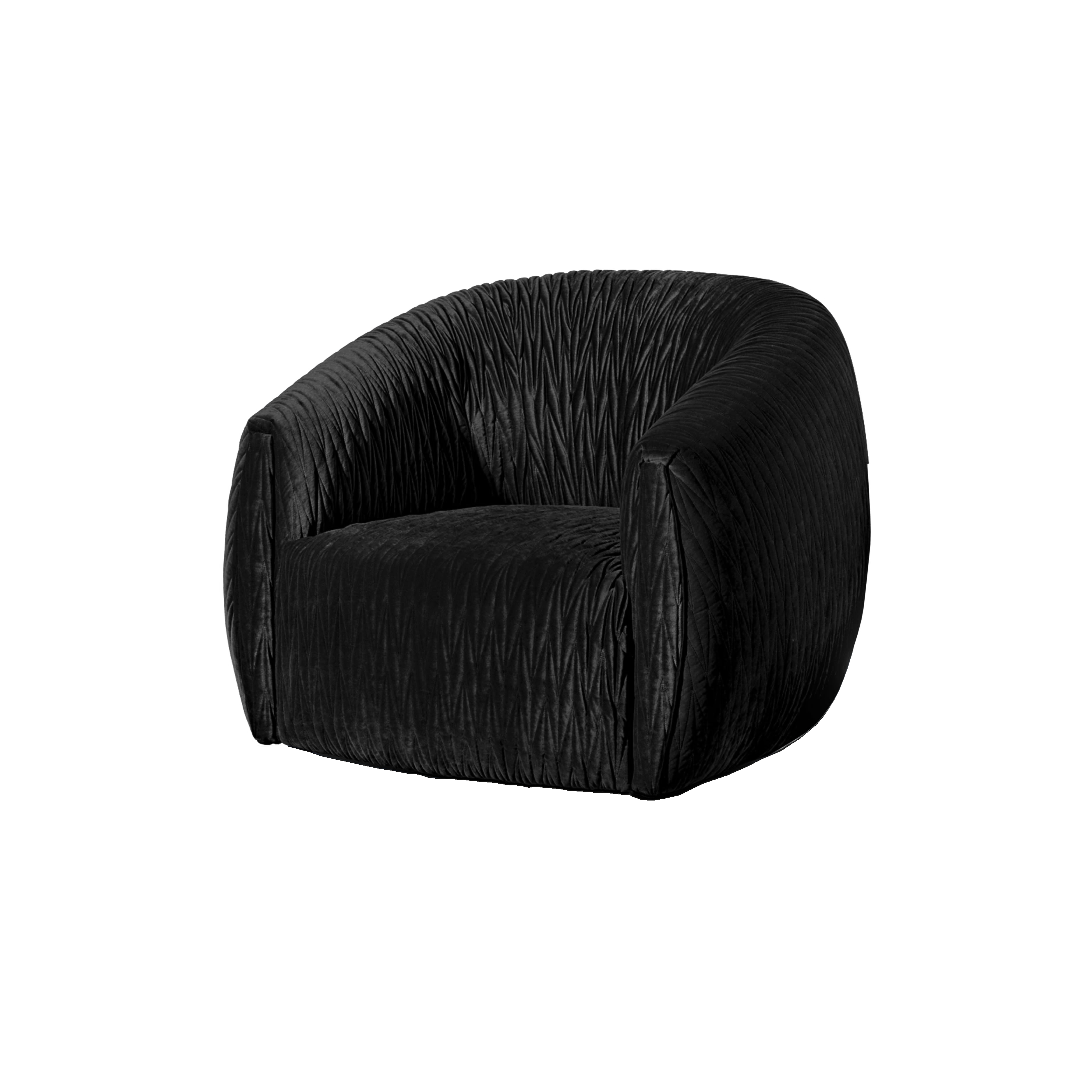 Cloud Swivel Armchair - Midnight Ribbon Stitch - Zuster Furniture