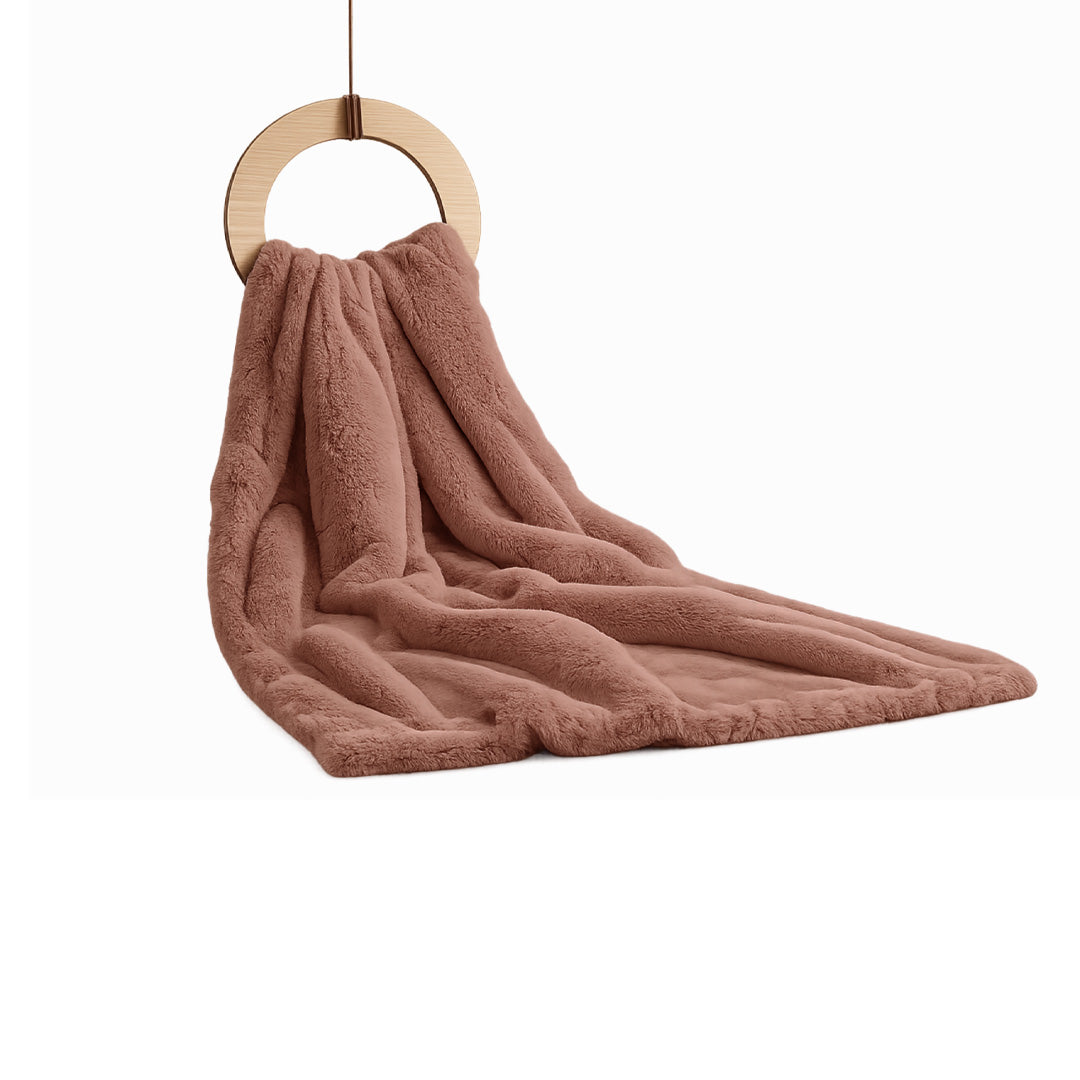 Fur Throw | Faux Fur Cappuccino - Queen Size