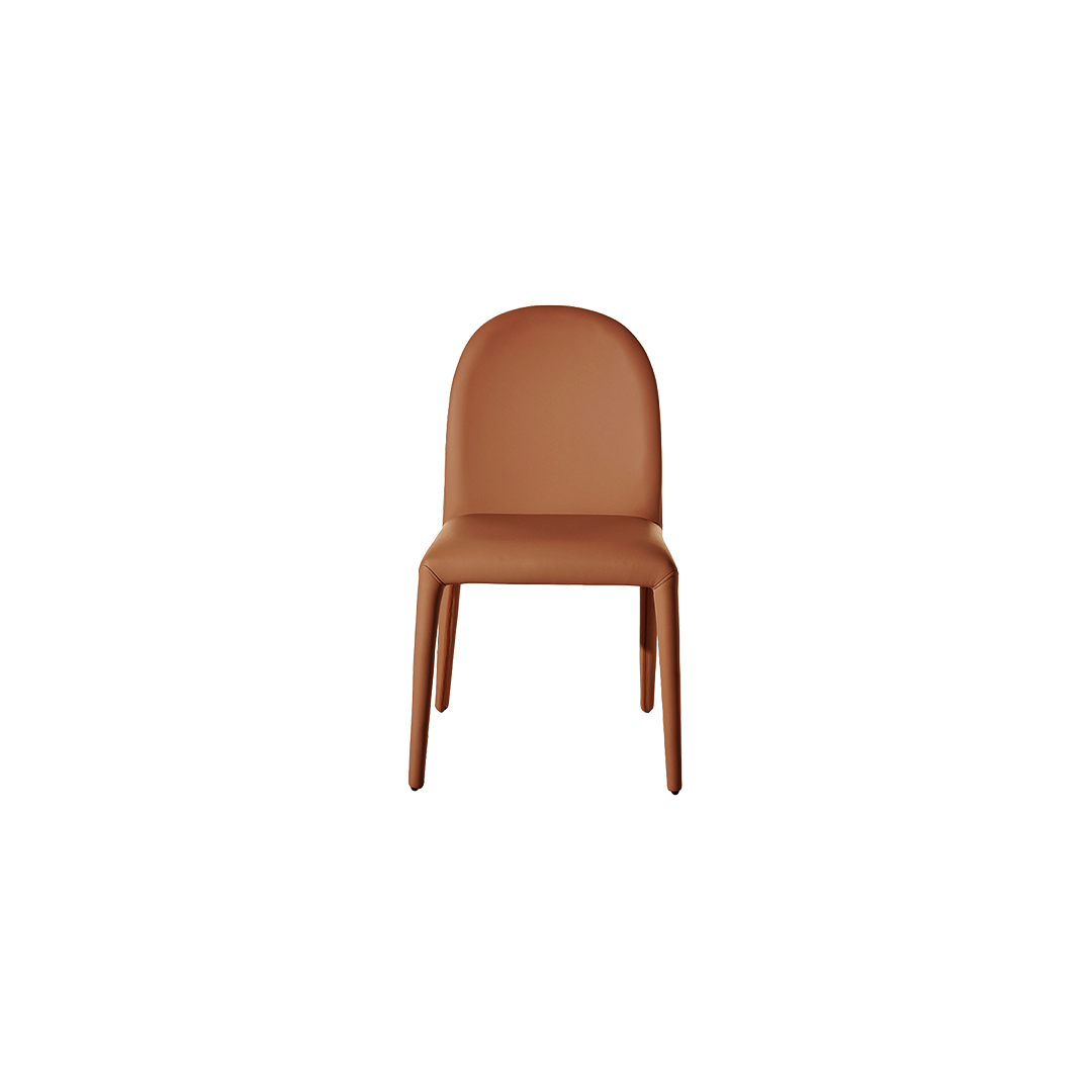 Contour Dining Chair - Chestnut Faux Leather- NEW STOCK